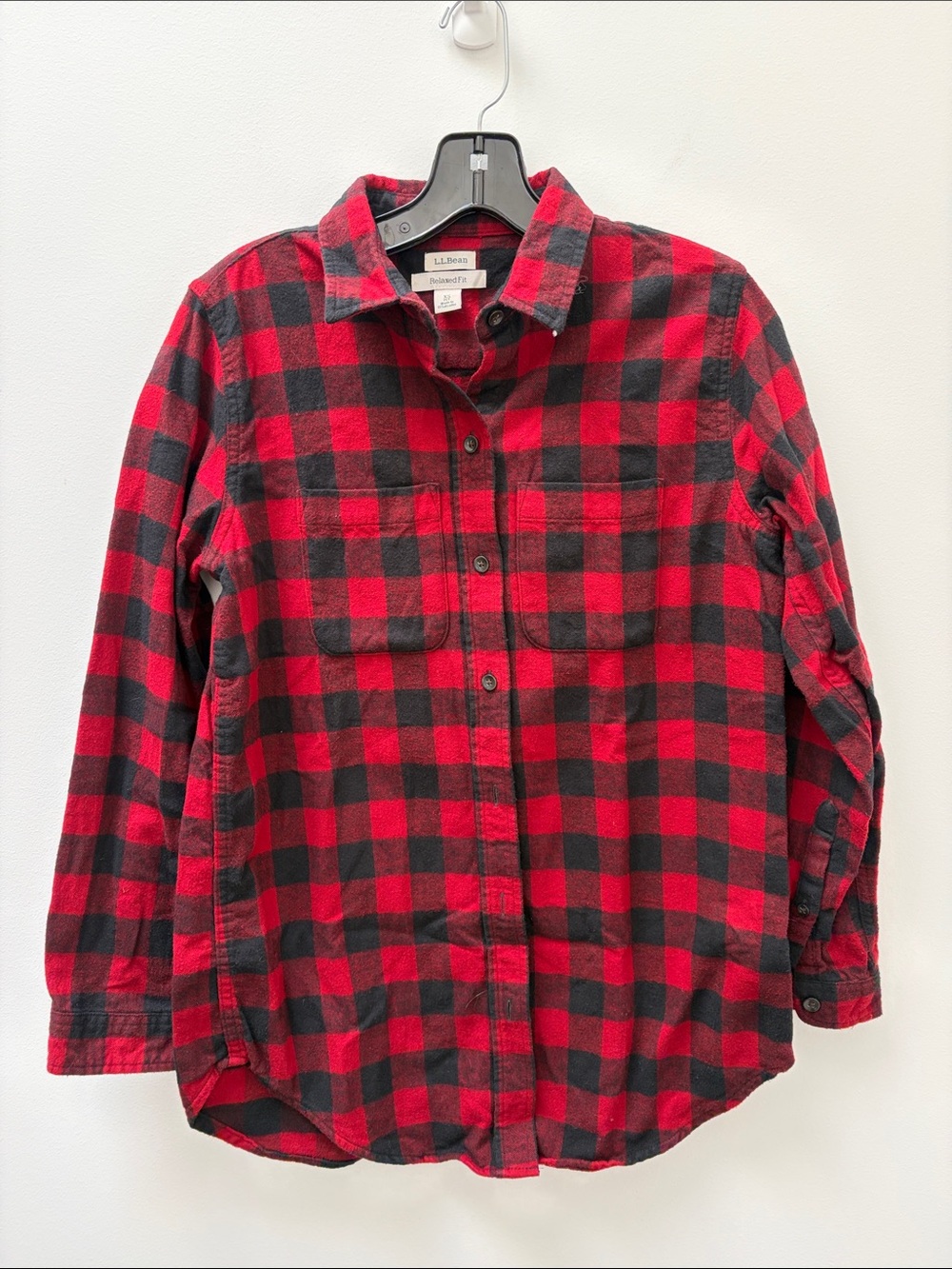 LL Bean 100% Cotton Scotch Plaid Flannel Western Button Down XS